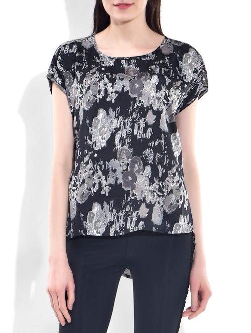 black,grey satin top - 10065357 - Very Small Image - 1