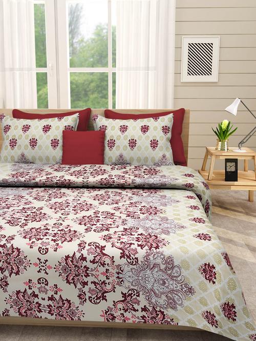 first row allegiant design printed bedsheet with two pillow cover - 10068364 - Very Small Image - 1