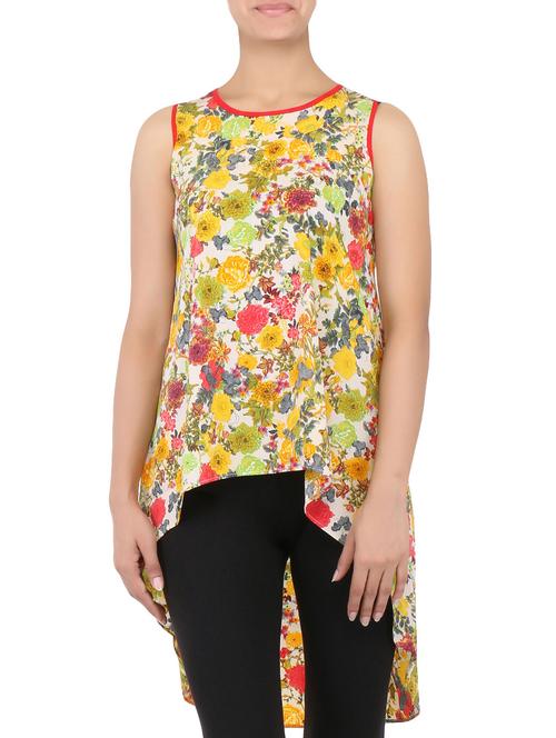 multi colored crepe top - 10068644 - Very Small Image - 1
