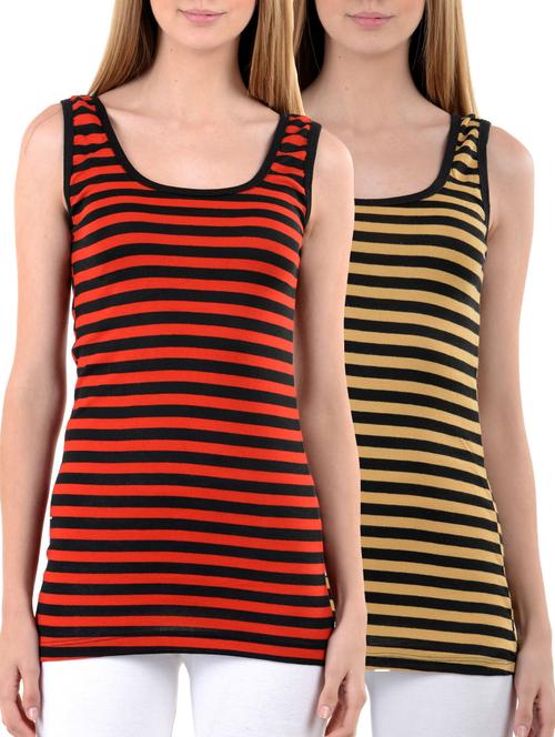 multi colored cotton jersey tank top - 10071557 - Very Small Image - 1