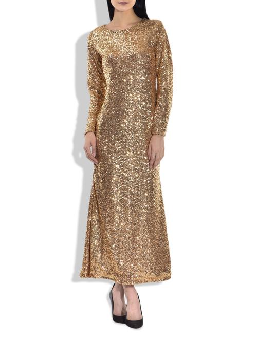 gold polyester dress - 10072504 - Very Small Image - 1