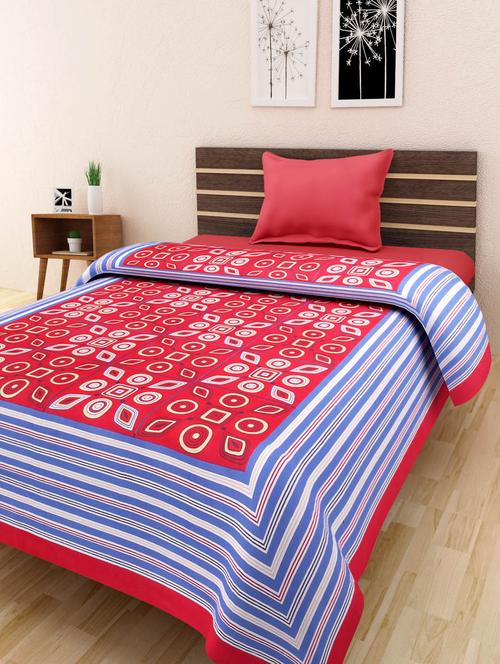 cotton jaipuri traditional single bed sheet - 10073373 - Very Small Image - 1