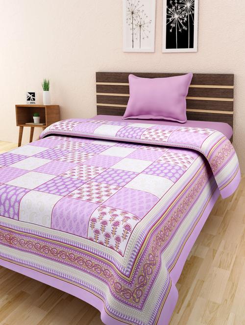 cotton jaipuri traditional single bed sheet - 10073374 - Very Small Image - 1