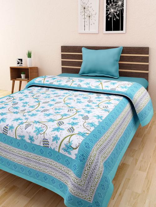 cotton jaipuri traditional single bed sheet - 10073376 - Very Small Image - 1