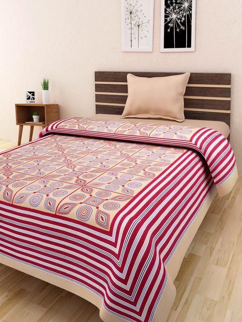 cotton jaipuri traditional single bed sheet - 10073385 - Very Small Image - 1