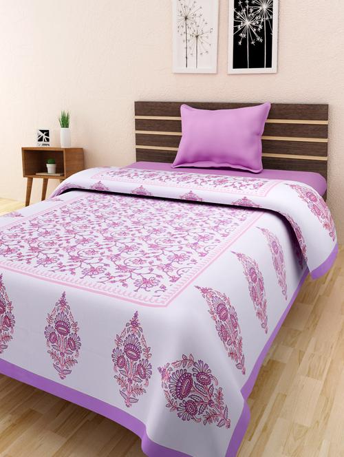 cotton jaipuri traditional single bed sheet - 10073404 - Very Small Image - 1
