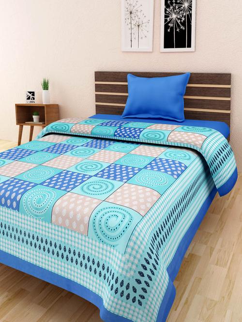 cotton jaipuri traditional single bed sheet - 10073440 - Very Small Image - 1