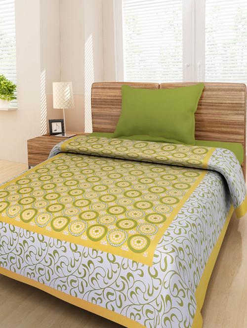 cotton jaipuri traditional single bed sheet - 10073444 - Very Small Image - 1