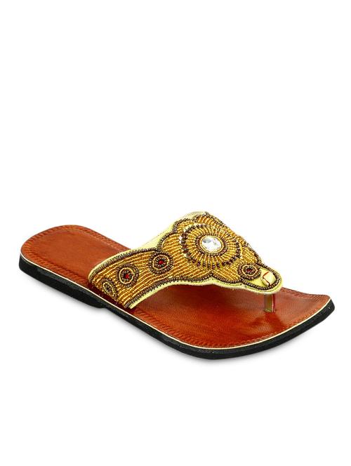 golden leather sandals - 10073987 - Very Small Image - 1
