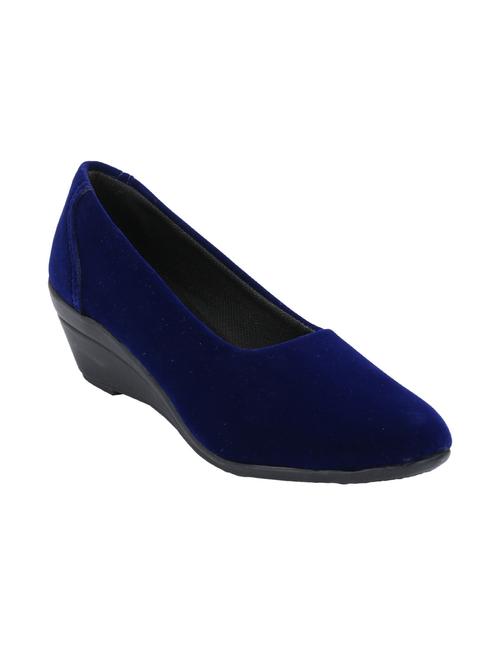 blue satin, velvet wedges - 10074055 - Very Small Image - 1