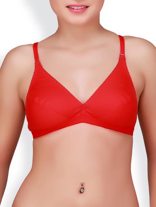 red cotton regular bra - 10078040 - Very Small Image - 1