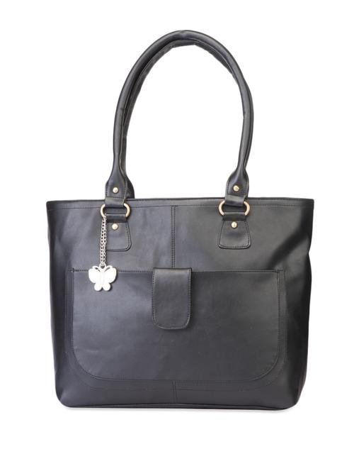 black plain leatherette handbag - 1008139 - Very Small Image - 1