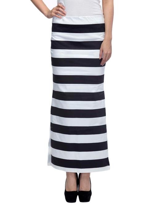 striped white side slit skirt - 10081688 - Very Small Image - 1