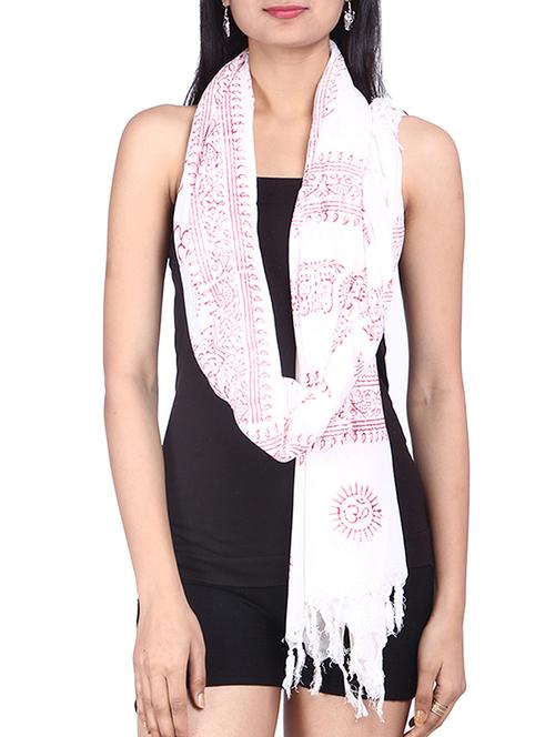white rayon scarf - 10082150 - Very Small Image - 1