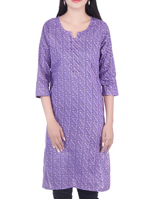 purple cotton kurta - 10082510 - Very Small Image - 1