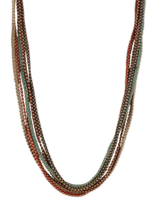 multi colored thread, metal alloy necklace - 10086406 - Very Small Image - 1