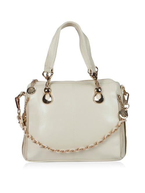 cream leatherette handbag - 10097007 - Very Small Image - 1