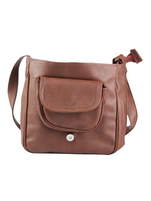 brown leatherette sling bag - 10097931 - Very Small Image - 1