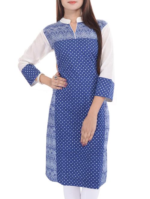 blue cotton kurta - 10098930 - Very Small Image - 1