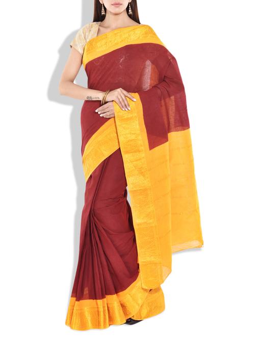 tant with zari saree - 10100131 - Very Small Image - 1