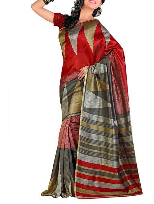 multi colour art silk saree - 10103807 - Very Small Image - 1
