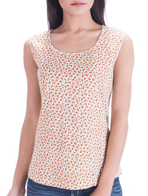 ditsy floral round neck top - 10110042 - Very Small Image - 1