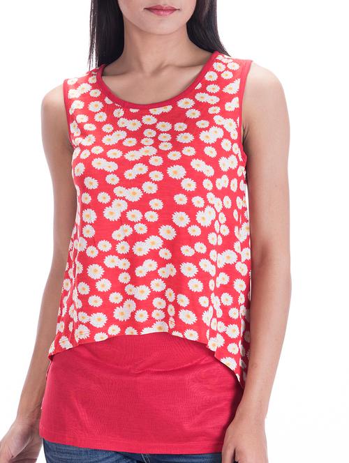 round neck floral layered top  - 10110044 - Very Small Image - 1