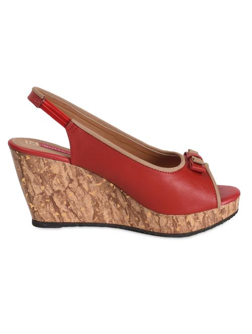 red leatherette wedges - 1011128 - Very Small Image - 1