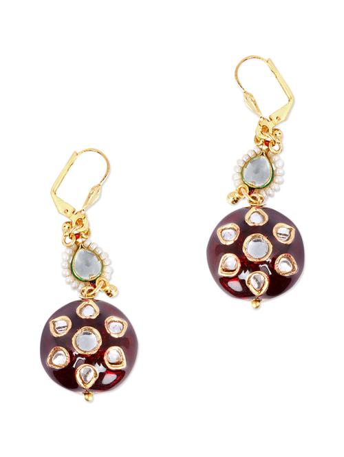 maroon copper earring - 10119391 - Very Small Image - 1