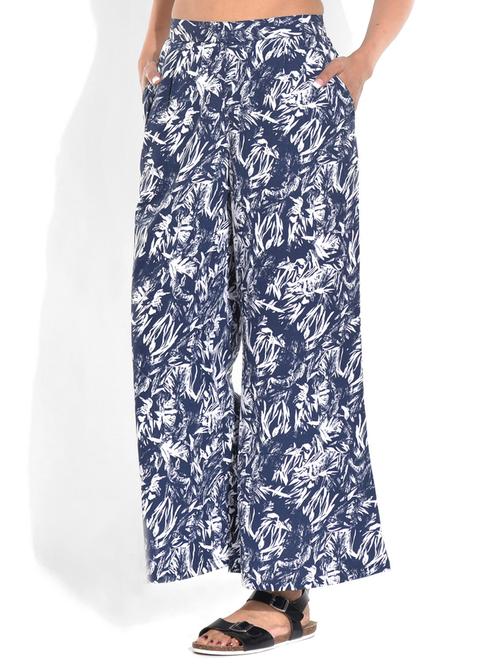 blue rayon palazzos - 10123187 - Very Small Image - 1