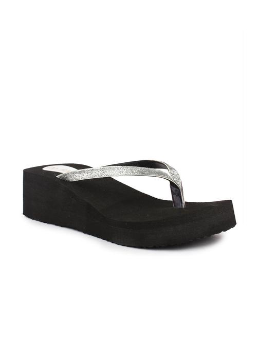 silver leatherette toe separator flip flop - 10124259 - Very Small Image - 1