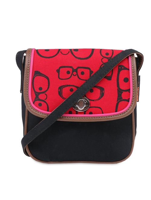 specs print flap canvas sling bag - 1012863 - Very Small Image - 1