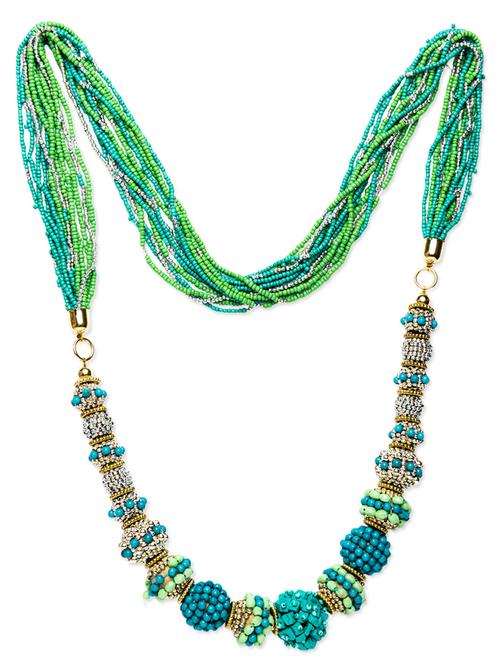 green color beaded necklace - 10130345 - Very Small Image - 1