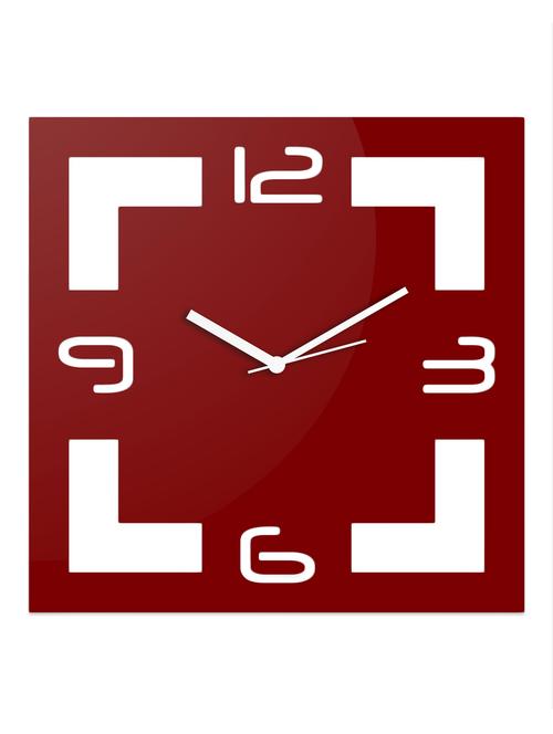 red Consquare cut work wall clock - 1013050 - Very Small Image - 1