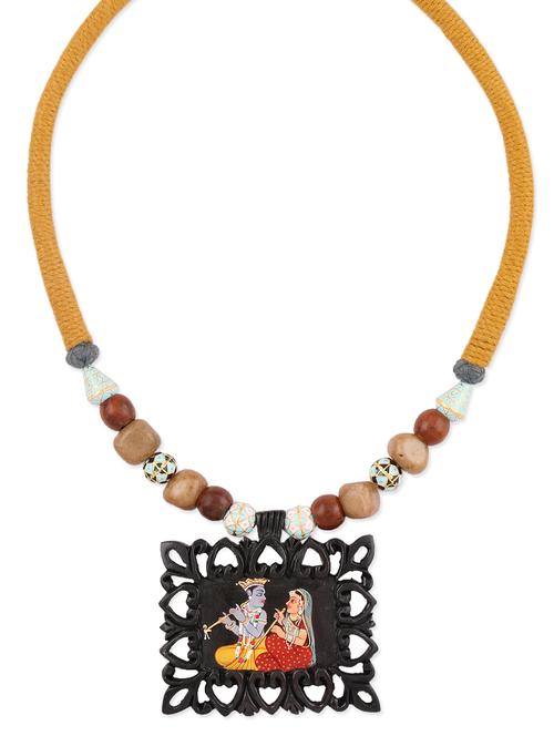 handpainted multicoloured beaded neckpiece - 1013349 - Very Small Image - 1