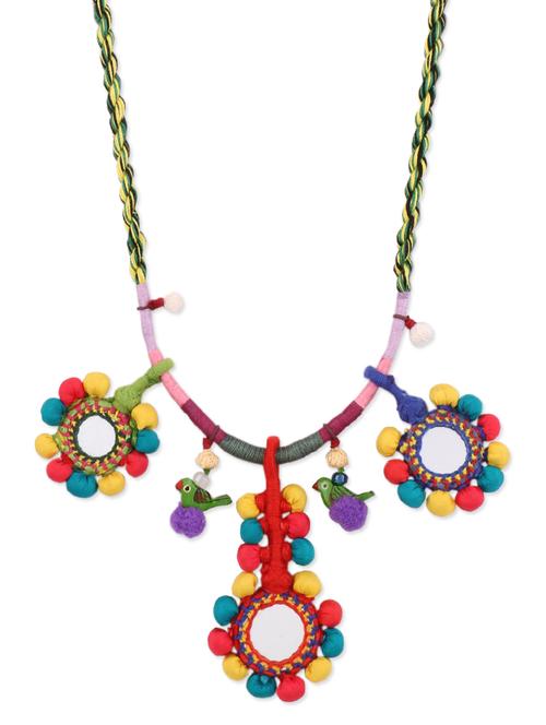 multicoloured embellished threaded neckpiece - 1013354 - Very Small Image - 1
