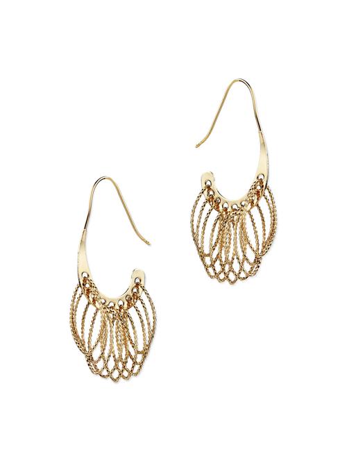 golden hanging metal loop earrings - 1013460 - Very Small Image - 1