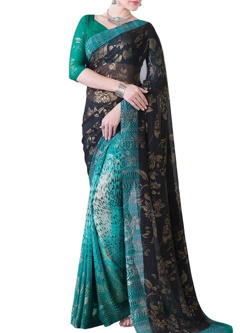multicolor georgette saree - 10138364 - Very Small Image - 1