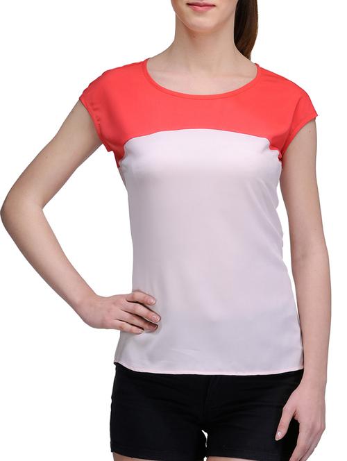 white poly crepe top - 10140665 - Very Small Image - 1