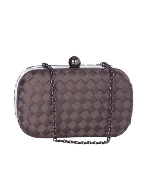 grey satin regular clutch - 10147476 - Very Small Image - 1