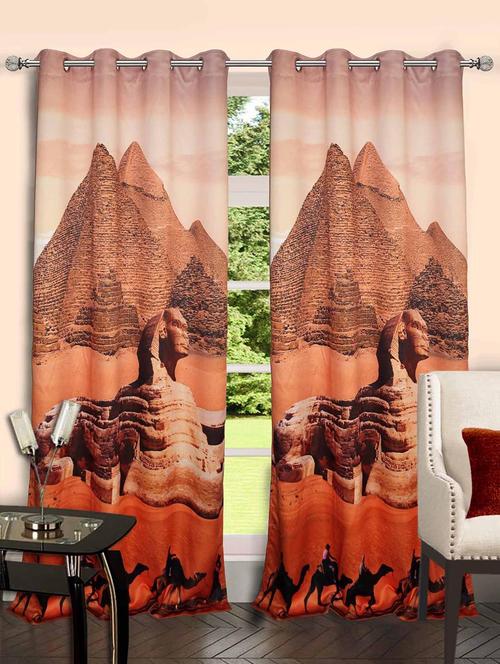 lushomes  pyramid polyster blackout curtains with 8 metal eyelets for doors - 10152634 - Very Small Image - 1