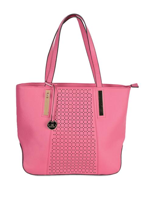 Geometric Cutwork Panel Pink Tote - 1015391 - Very Small Image - 1