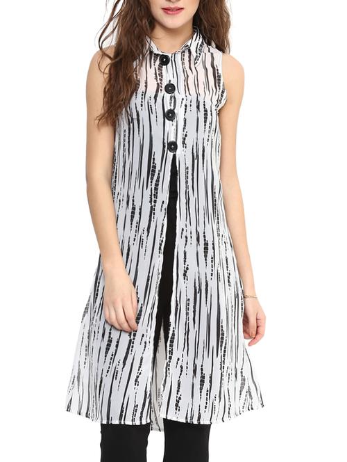 titanium white sleeveless collared tunic - 10155789 - Very Small Image - 1