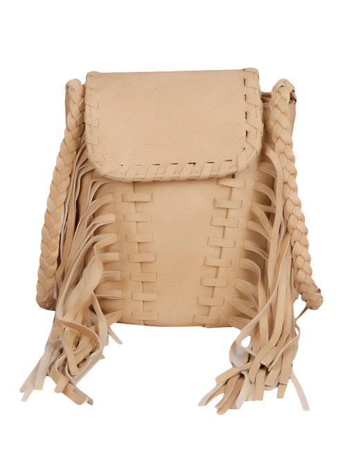 beige leatherette sling bag - 10165078 - Very Small Image - 1