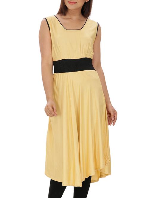 yellow rayon kurta - 10170581 - Very Small Image - 1