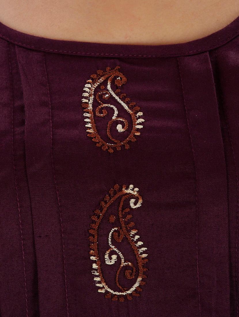 purple solid rayon tunic - 10170603 - Standard Image - 3