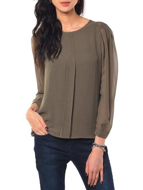 pleated detail keyhole back top - 10186238 - Very Small Image - 1