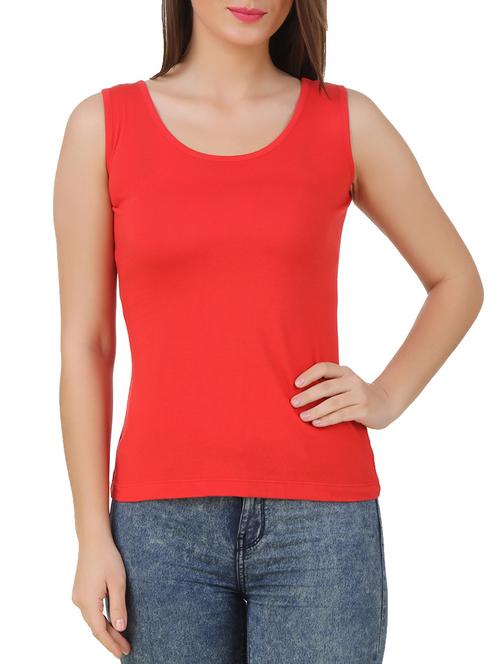 red cotton blend tank top - 10193748 - Very Small Image - 1