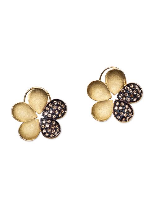  crystal studded floral shape earring - 1020824 - Very Small Image - 1