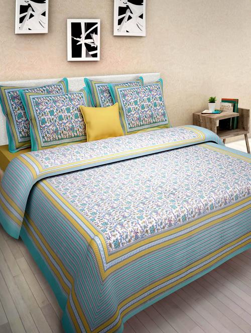 cotton bedsheet with 2 pillow covers - 10214129 - Very Small Image - 1